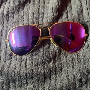Ray-Ban Purple and Gold Aviator Sunglasses